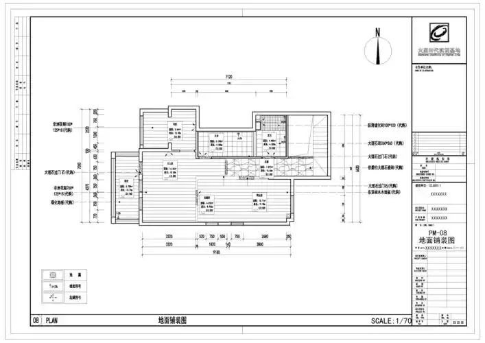 孔雀城的二层地面铺装图