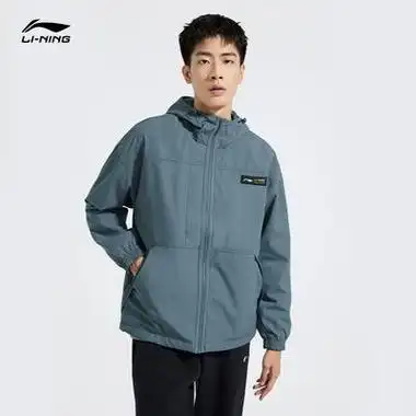 lining李宁风衣外套男士2024年春季开衫长袖连帽防风户外薄款运动服
