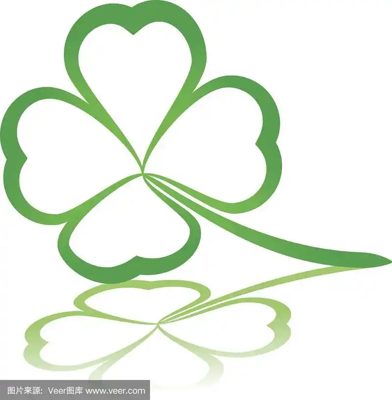 四叶草绿色矢量符号图标