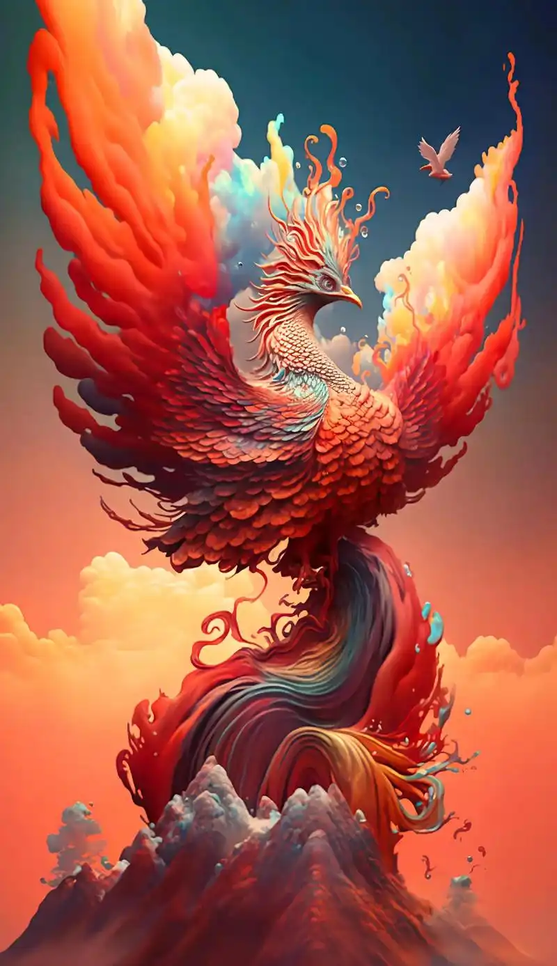 传说中,凤凰是人世间幸福的使者,每五百年,它就要背负着积累于 - 抖音