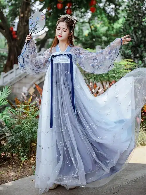 创木森古装汉服女中国风仙气飘逸古风齐胸襦裙广袖流仙裙学生小个子