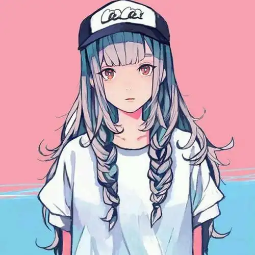 戴帽子麻花辫大眼妹子头像