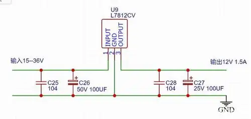 7812的高级使用方法(直流48伏转12伏 1.5a)