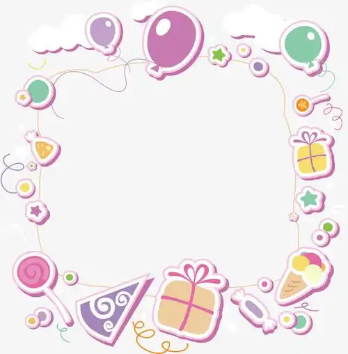 儿童花纹边框设计矢量素材