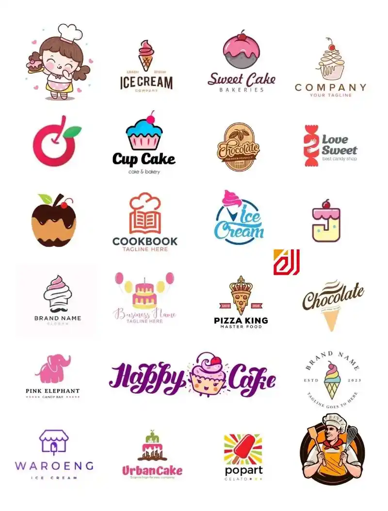 烘焙店 甜品 蛋糕店logo设计.虽然生活很苦,但甜点,蛋糕 - 抖音