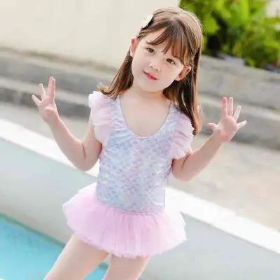 儿童泳衣女宝宝泡温泉可爱女童公主泳衣小中大童婴幼儿连体游泳衣