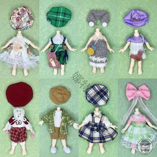 1617厘米芭比娃娃bjd8分ob11换装衣服裙子女孩套装儿童礼物玩具q12套