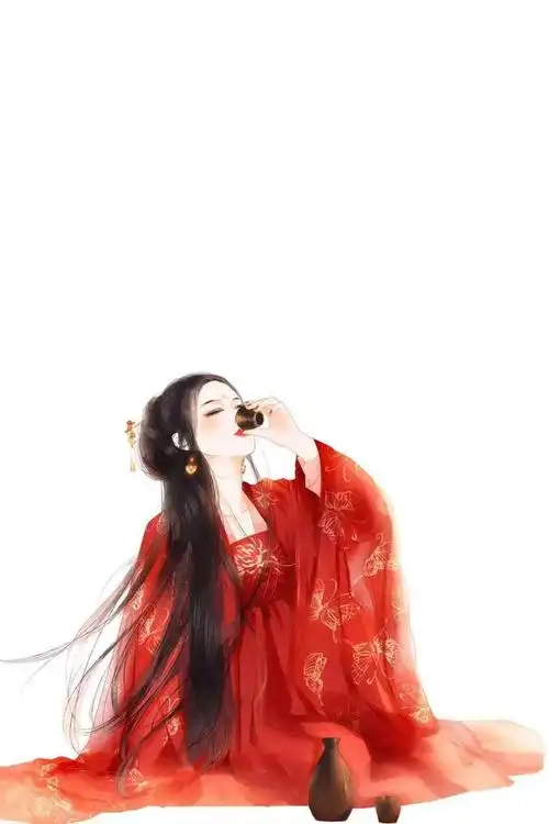 procreate手绘红衣古风头像