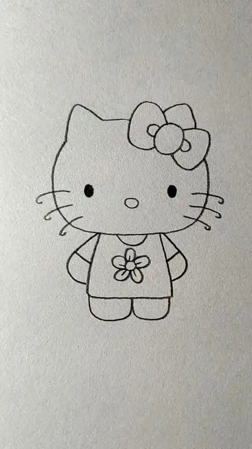 简笔画#画卷须的可爱凯蒂猫
