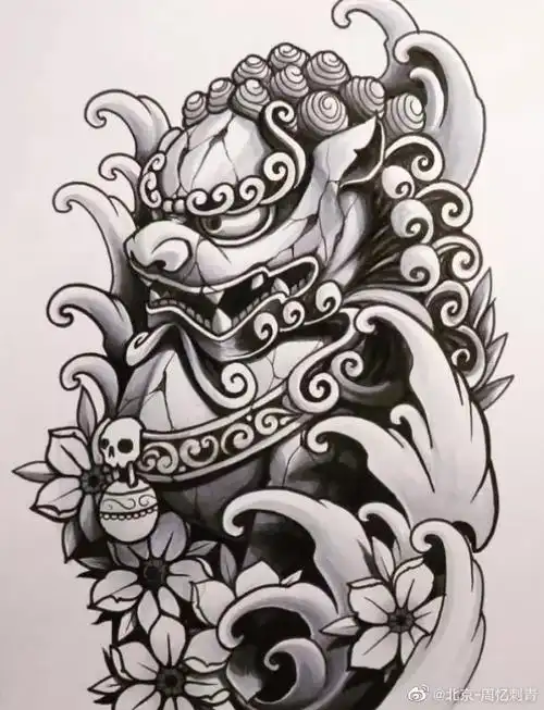 日式纹身##唐狮纹身##满背纹身