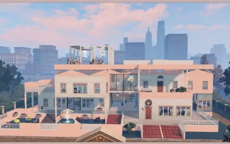 明日之后双人地基现代风建筑适合微氪零氪的姐妹绵绵的大宅院