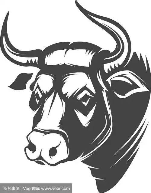 牛头徽章孤立在白色背景