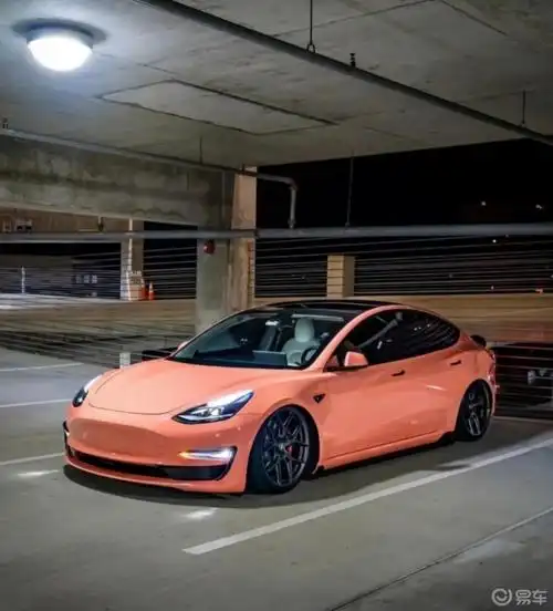 特斯拉model3改色|珊瑚橘99这颜色很绝