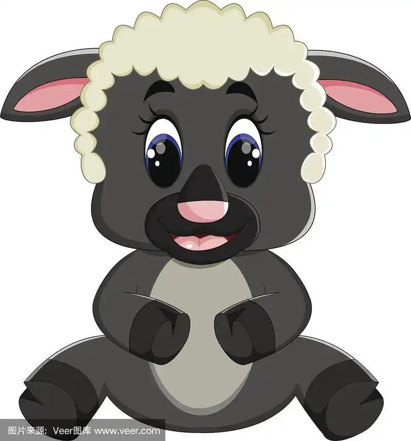 卡通可爱的羊