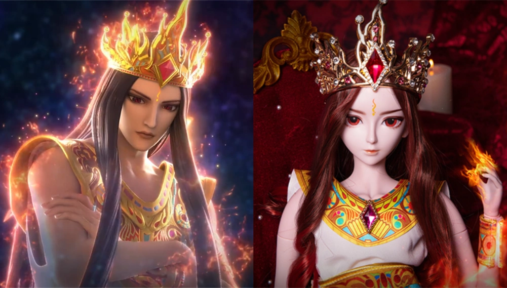 叶罗丽现实版的娃娃造型,黑孔雀变温柔了,火领主成了"火公主"