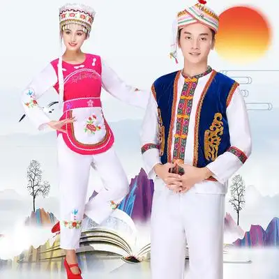 成人甄雅白族男女五朵金花舞蹈服饰葫芦演出服少数民族彝族民族服装