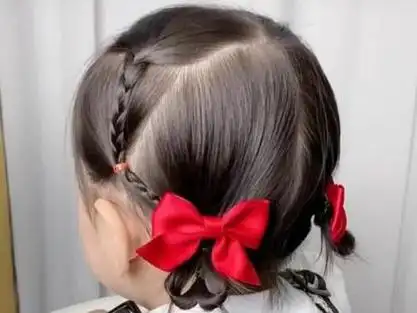 儿童编发 #头饰发饰 #新年发型 #简单又好看的发型 #过年就要美美