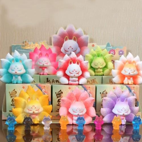 正版上古九狐盲盒二代 祥瑞系列九尾狐手办 网红少女心摆件潮玩