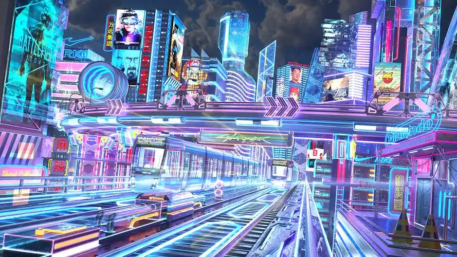 赛博朋克场景渲染