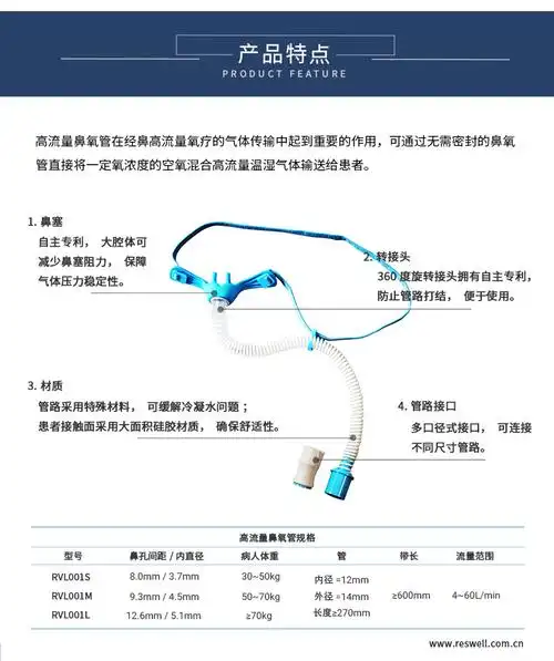 荣瑞(r-rui)厂家直销高流量鼻氧管 一次性使用鼻氧管鼻导管批发