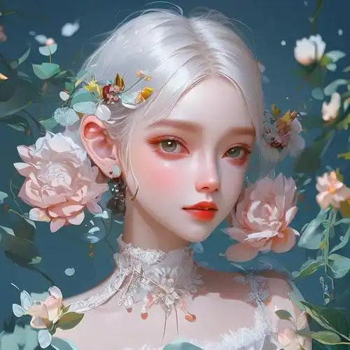 而在这众多的头像中,有一款头像特别引人注目,那就是银色头发的女生