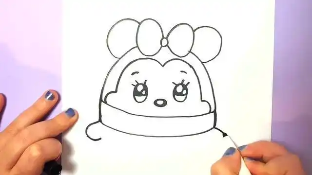 简笔画:胖胖的迪士尼小米妮