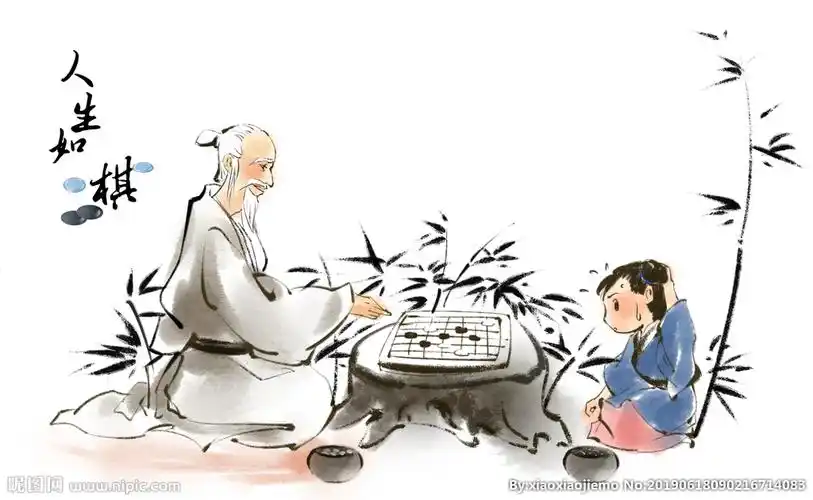 围棋插画图片