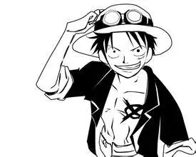 有没有路飞发怒龇牙的图片,最好是黑白的,类似这一种的?