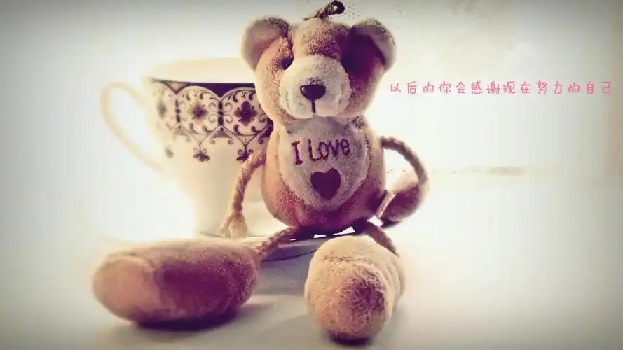 可爱小熊文字高清桌面壁纸