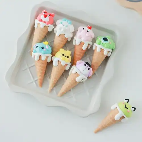 卡通蛋筒蛋白糖 可爱冰淇淋糖 卡通甜筒蛋白糖