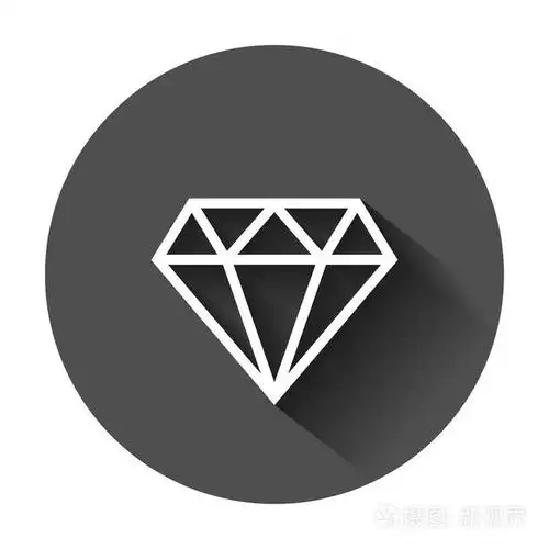 钻石宝石宝石矢量图标在平面风格钻石宝石插图与长阴影饰品辉煌理念