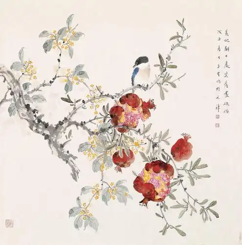 0619 2008年作 石榴 软片 设色纸本