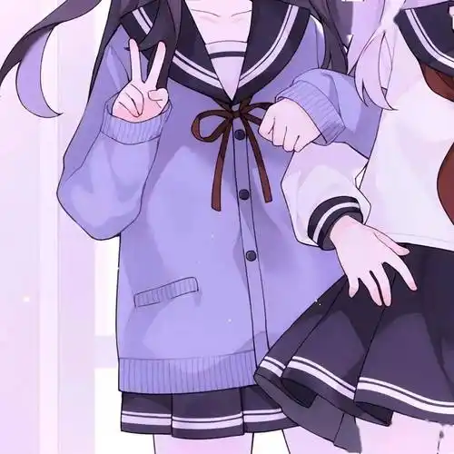 纯欲系校园风动漫闺蜜头像