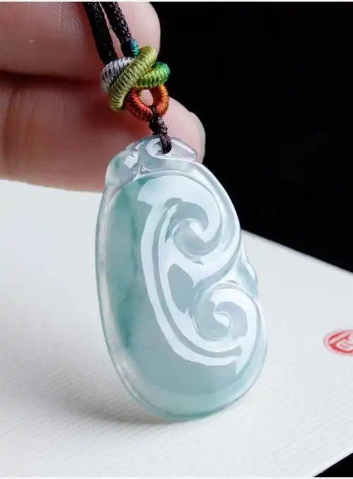 520礼物金帕岗收藏级翡翠如意吊坠冰种飘绿玉如意玉坠天然缅甸玉石a货