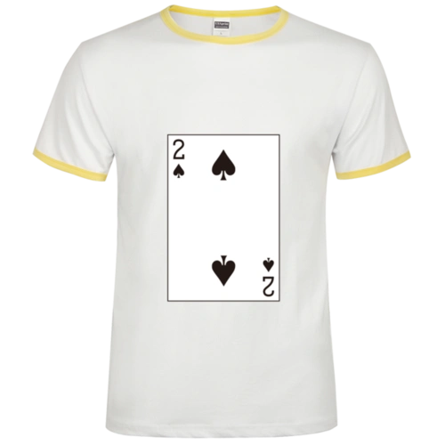 扑克牌黑桃2时尚撞色纯棉t恤男款