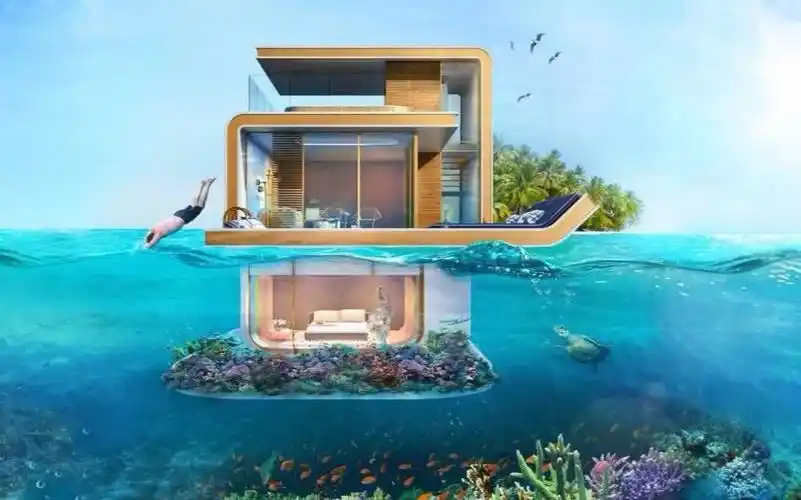 在海上漂浮的房子,卧室在水下,你敢住吗?