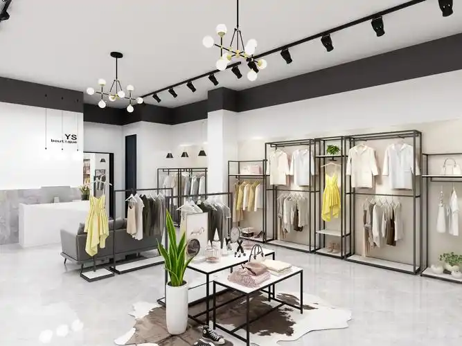 80平极简工业风服装店装修设计效果图-广州旺铺快装