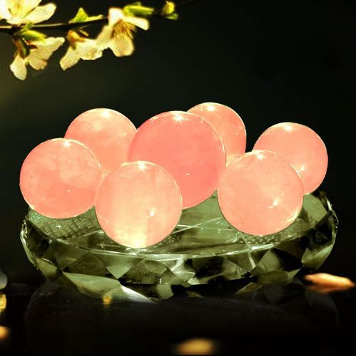 慈风阁天然天然水天然水晶水晶球七星摆件粉晶家居饰品工艺礼品摆件