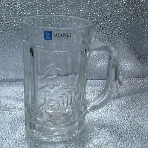 前力300ml玻璃把杯 玻璃啤酒杯 饮料杯 茶饮杯扎啤杯可定制logo