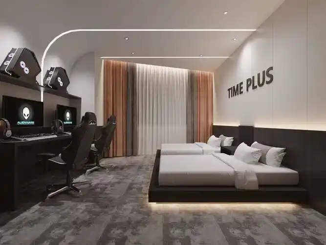 电竞酒店标间效果图电竞酒店竞技区效果图