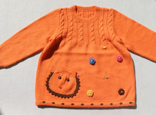 纯手工编织56岁女儿童羊毛线衣裙衫春秋毛衣外套生日礼品童装