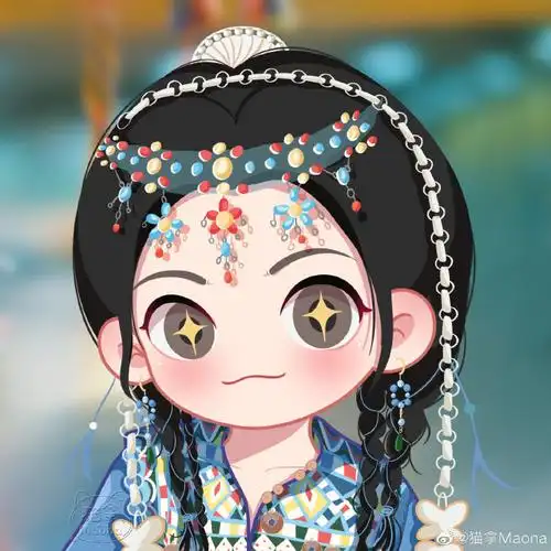 杨超越超话#杨超越异域风情造型#俺来画个q版的超越妹妹