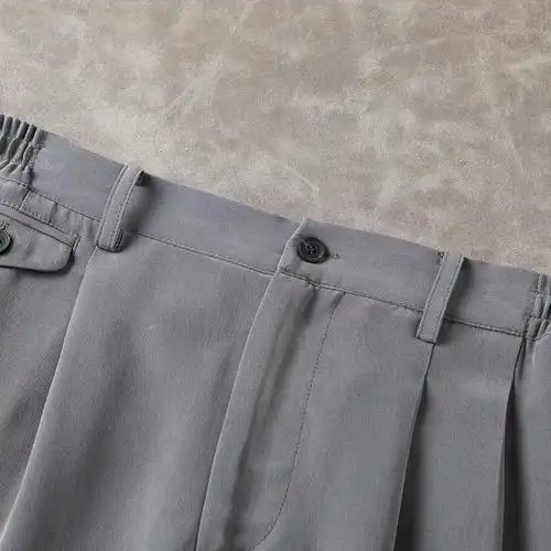 高档男士裤子真丝桑蚕蚕丝绸缎男裤中老年人宽松休闲裤