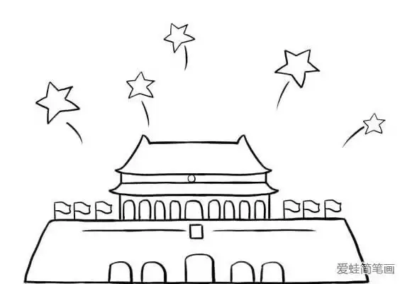 北京天安门简笔画_建筑简笔画-简笔画大全