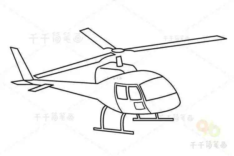 亲子一起学直升飞机简笔画