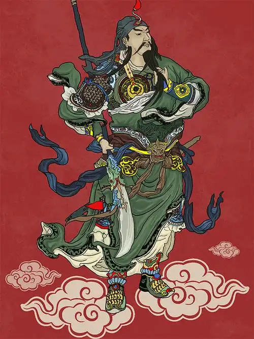 工笔画关公图片下载
