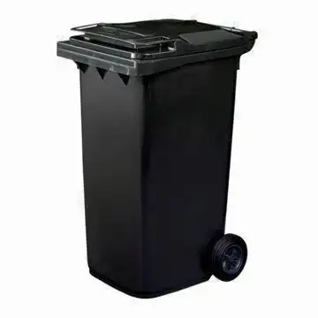 120l plastic garbage can, measuring 93 x 55 x 49cm, with weight