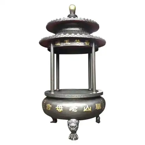 圆形六龙柱香炉盛旺铜铸法器香炉产品质量保证价格实惠做工精细表面