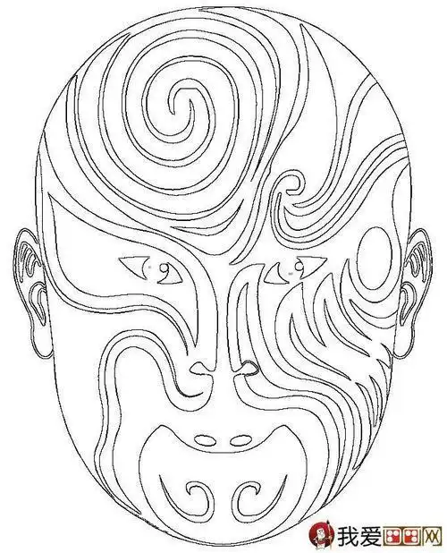 京剧老旦脸谱简笔画