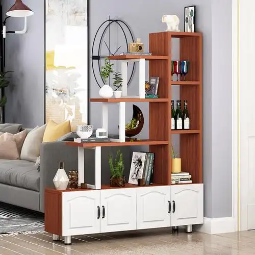 客厅隔断闪电客玄关柜酒柜装饰屏风柜现代多层置物架花架厅鞋架一体